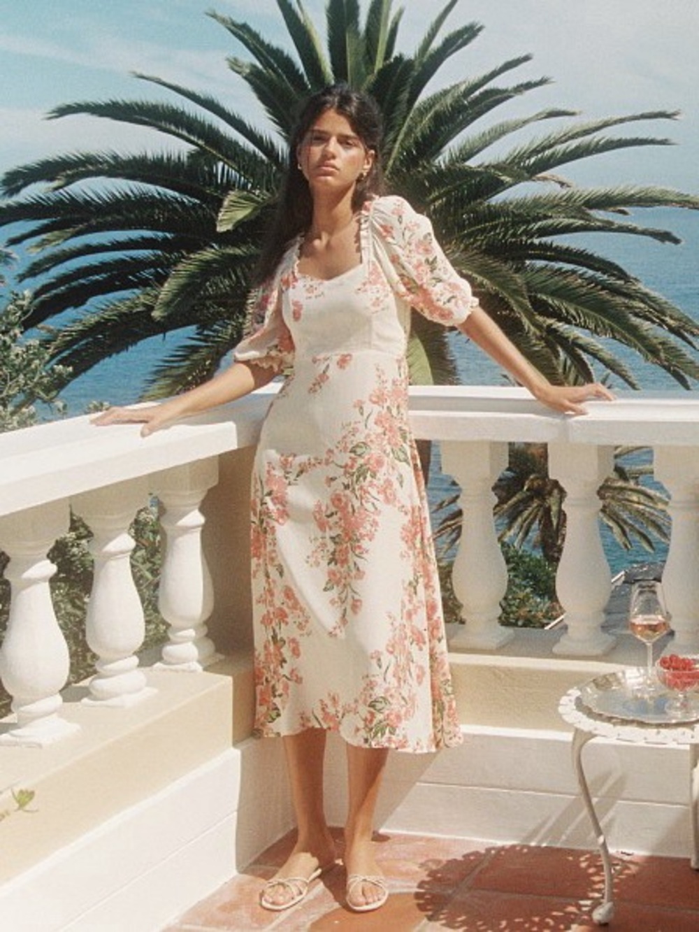 Faithfull the Brand Woman Bronte Midi Dress Floral US12 Cottagecore Sundress